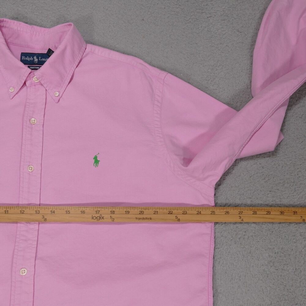 Polo Ralph Lauren Shirt Mens XL Custom Fit Chambray Pink Button Down Long Sleeve - Picture 10 of 15
